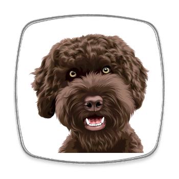 Doodle Dog Labradoodle - Viereckiger Kühlschrankmagnet - Weiß - Vorne