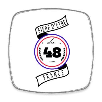 Fière D'être Du 48 Lozère France - Magnet carré - blanc - Devant