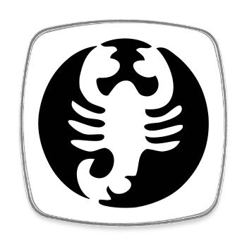 Constellation Scorpio, Horoscope - Square fridge magnet - white - Front
