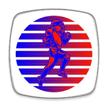Retro Neon Quarterback - Viereckiger Kühlschrankmagnet - Weiß - Vorne