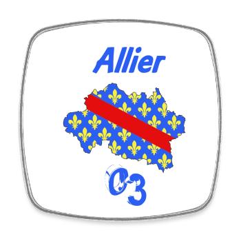 Allier - Magnet carré - blanc - Devant