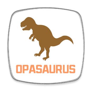 Dinosaurier Opa Großvater Spruch - Viereckiger Kühlschrankmagnet - Weiß - Vorne