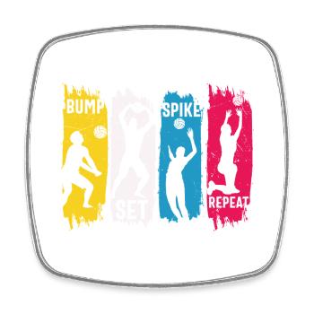 Volleyball Bump Set Spike Wiederholung - Viereckiger Kühlschrankmagnet - Weiß - Vorne