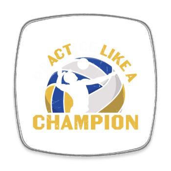 PrACTice wie ein Champion Volleyball - Viereckiger Kühlschrankmagnet - Weiß - Vorne