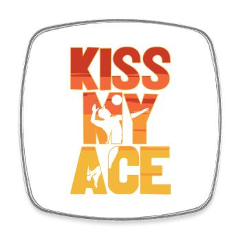 Kiss My Ace Volleyball Setter - Viereckiger Kühlschrankmagnet - Weiß - Vorne