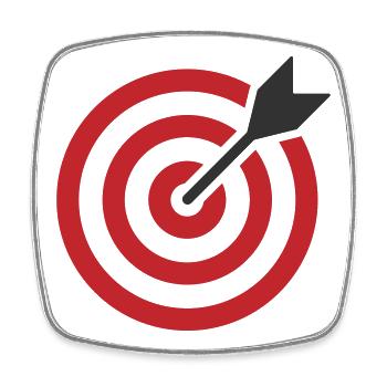 Zielscheibenpfeil - Viereckiger Kühlschrankmagnet - Weiß - Vorne
