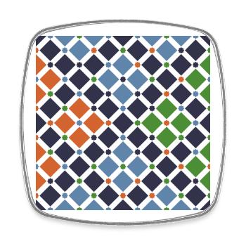 Tuiles andalouses 11 (Alhambra, Grenade) - Magnet carré - blanc - Devant