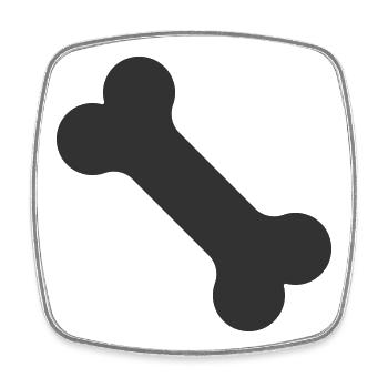 Hundeknochen-Minimal-Silhouette - Viereckiger Kühlschrankmagnet - Weiß - Vorne