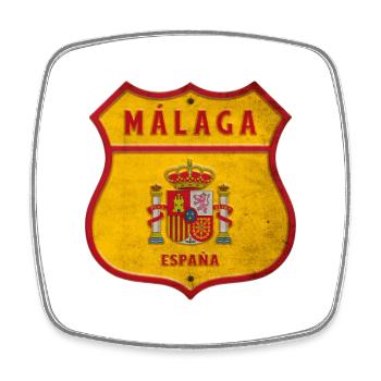 Malaga Spanien Wappen Design - Viereckiger Kühlschrankmagnet - Weiß - Vorne
