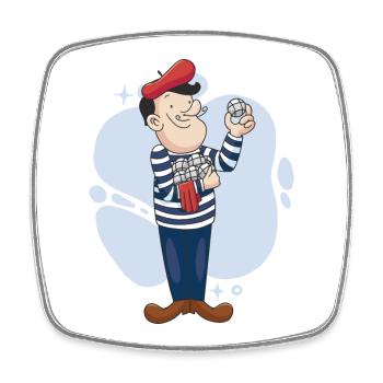 Boule player throws boules ball Boulering Boule - Square fridge magnet - white - Front