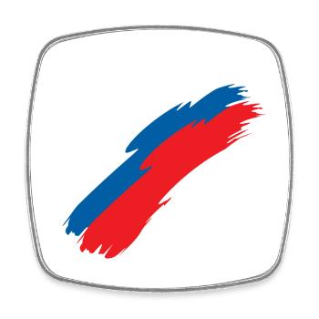 Slovénie - Magnet carré - blanc - Devant