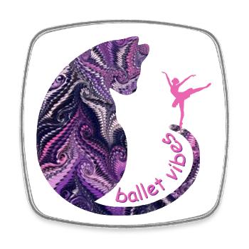 katze mit ballerina e 75 - Viereckiger Kühlschrankmagnet - Weiß - Vorne