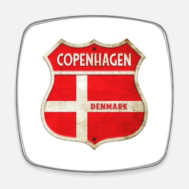 Copenhague Danemark Armoiries Drapeaux Design - Magnet carré - blanc