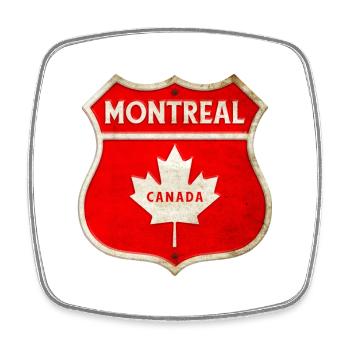 Conception des armoiries de Montréal Canada - Magnet carré - blanc - Devant