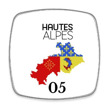 Hautes-Alpes - Viereckiger Kühlschrankmagnet - Weiß - Vorne