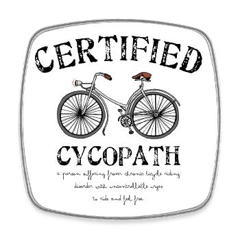 Vintage Bicycle Sketch Graphic - Square fridge magnet - white - Front
