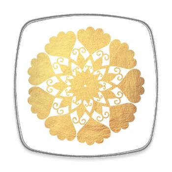 Blume Mandala Gold Yoga Ornament Sonne Zentrum om - Viereckiger Kühlschrankmagnet - Weiß - Vorne