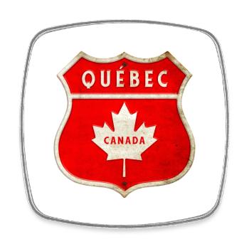 Québec Canada Coat of Arms Flags Design - Square fridge magnet - white - Front