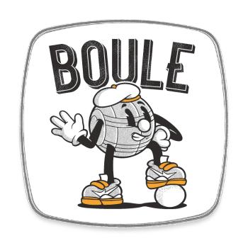 Tenue de pétanque boule pour boule bouler - Magnet carré - blanc - Devant