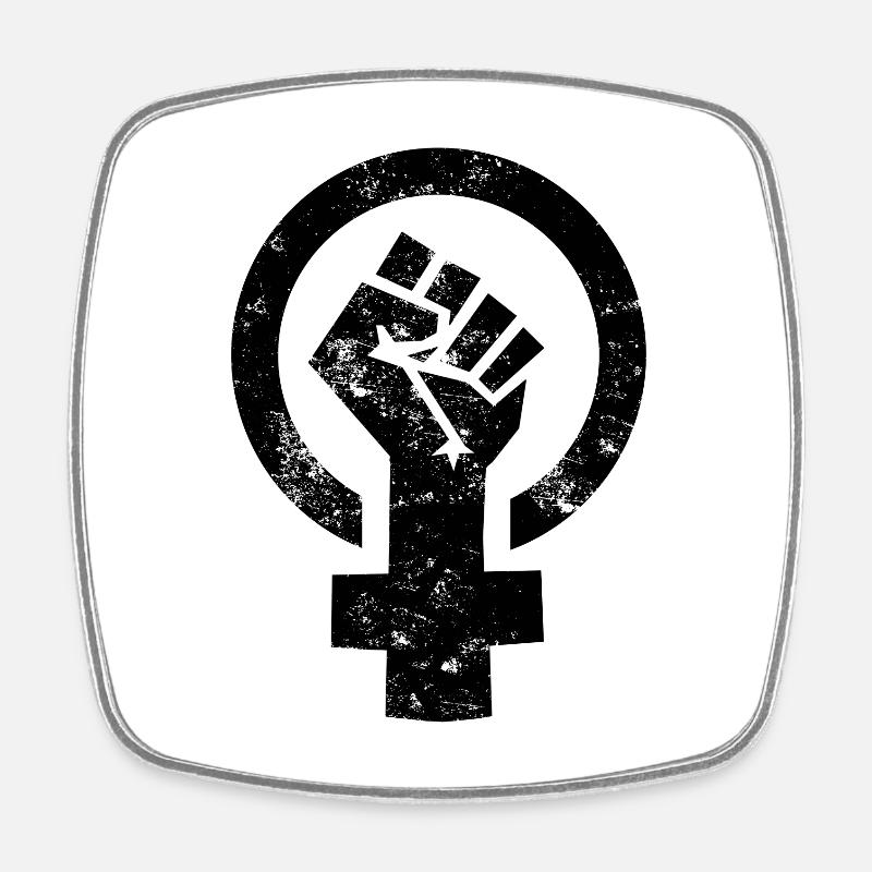 Frauen Power Venus Symbol - Viereckiger Kühlschrankmagnet - Weiß