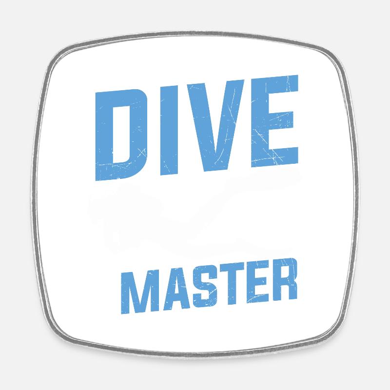 Citation plongée sous-marine Dive Master Scuba Diving - Magnet carré - blanc