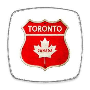 Toronto Canada Armoiries Drapeaux Design - Magnet carré - blanc - Devant