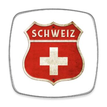 Schweiz Wappen Flaggen Design - Viereckiger Kühlschrankmagnet - Weiß - Vorne
