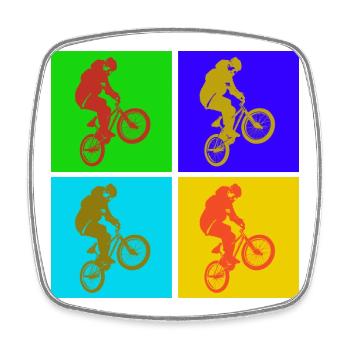 BMX Pop Art - Square fridge magnet - white - Front
