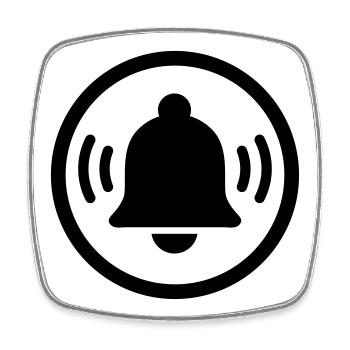 Ringing alarm bell - Square fridge magnet - white - Front
