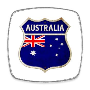 Australia Coat of Arms Flags Design - Square fridge magnet - white - Front