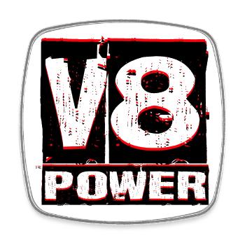 V8 - Viereckiger Kühlschrankmagnet - Weiß - Vorne