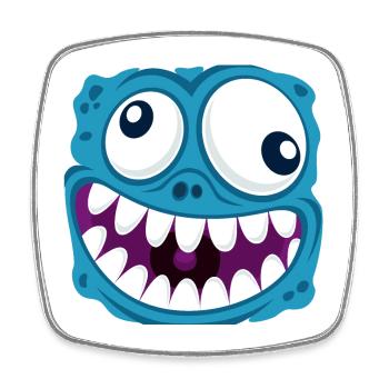 funny face - Square fridge magnet - white - Front