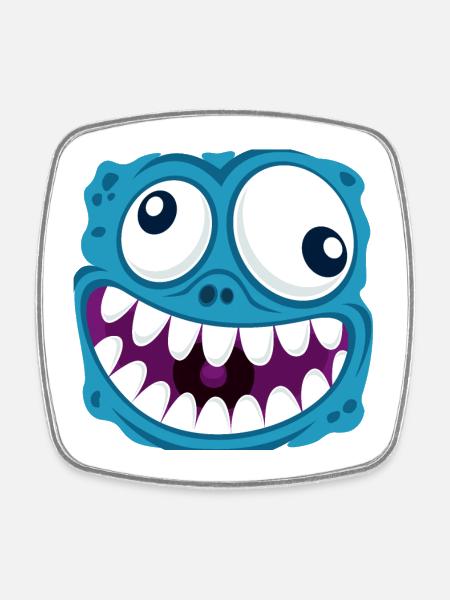 funny face - Square fridge magnet - white