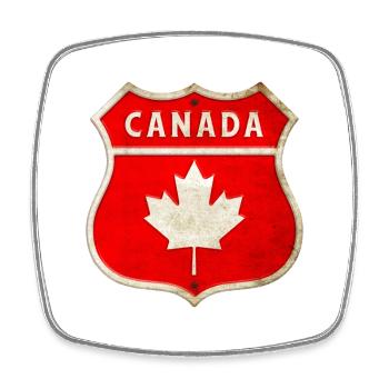 Conception des armoiries du Canada - Magnet carré - blanc - Devant