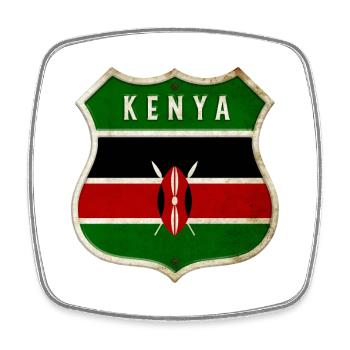 Kenia Wappen Flaggen Design - Viereckiger Kühlschrankmagnet - Weiß - Vorne
