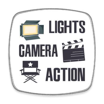 Videoproduzent - Viereckiger Kühlschrankmagnet - Weiß - Vorne