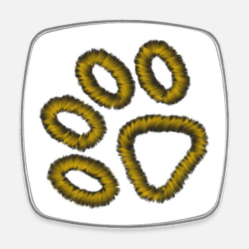 goldene Tiger Pfote - Viereckiger Kühlschrankmagnet - Weiß