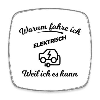 Elektrische Autos - Viereckiger Kühlschrankmagnet - Weiß - Vorne