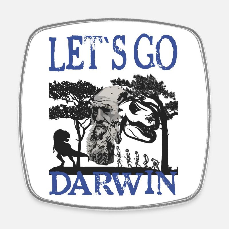 Idée cadeau textile Charles Darwin Evolution - Magnet carré - blanc