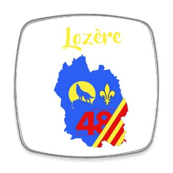 Lozère - Viereckiger Kühlschrankmagnet - Weiß - Vorne