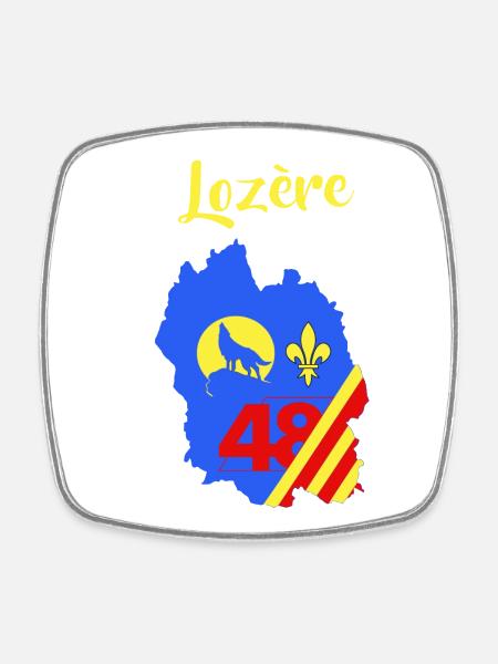 Lozère - Magnet carré - blanc