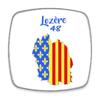 Lozère - Viereckiger Kühlschrankmagnet - Weiß - Vorne