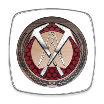 Handwerk Dachdecker Emblem - Viereckiger Kühlschrankmagnet - Weiß - Vorne