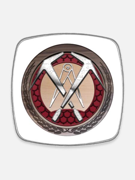 Craft Roofing Emblem - Square fridge magnet - white