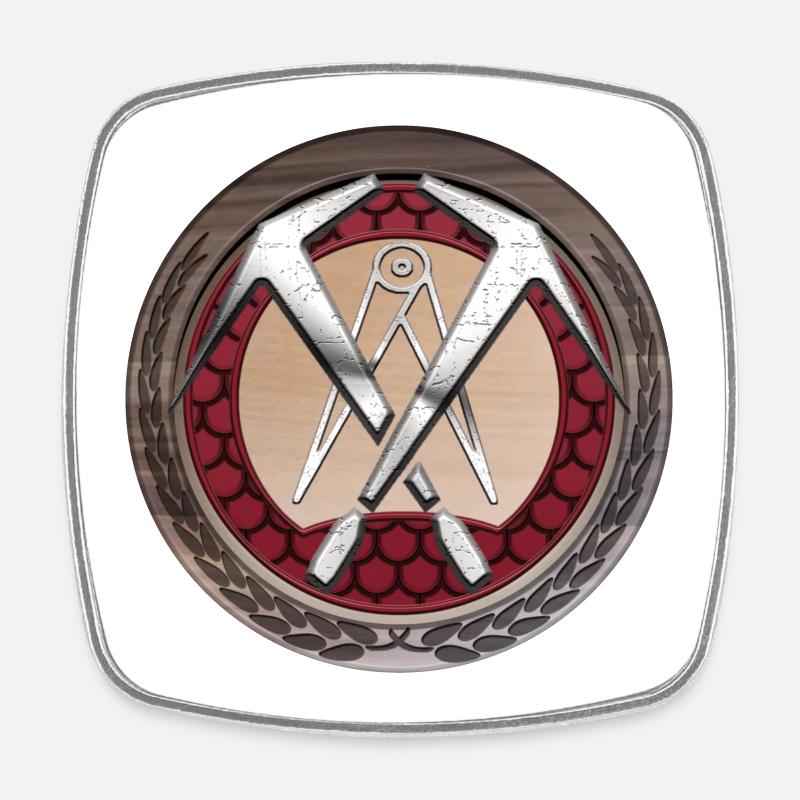 Craft Roofing Emblem - Square fridge magnet - white