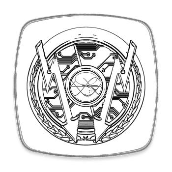 Craft Electric Pattern - Square fridge magnet - white - Front