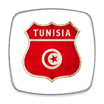 Tunisie Armoiries Drapeaux Design - Magnet carré - blanc - Devant
