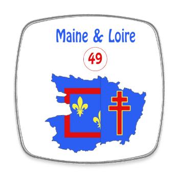 Maine & Loire - Viereckiger Kühlschrankmagnet - Weiß - Vorne