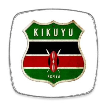 Kikuyu Kenia Wappen Flaggen Design - Viereckiger Kühlschrankmagnet - Weiß - Vorne