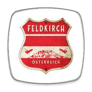 Feldkirch Austria Coat of Arms Flags Design - Square fridge magnet - white - Front